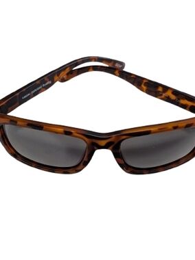 VISION CORP Tortoise Shell Rectangular Sunglasses with Smoke Lenses